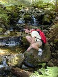 Carrie at a stream